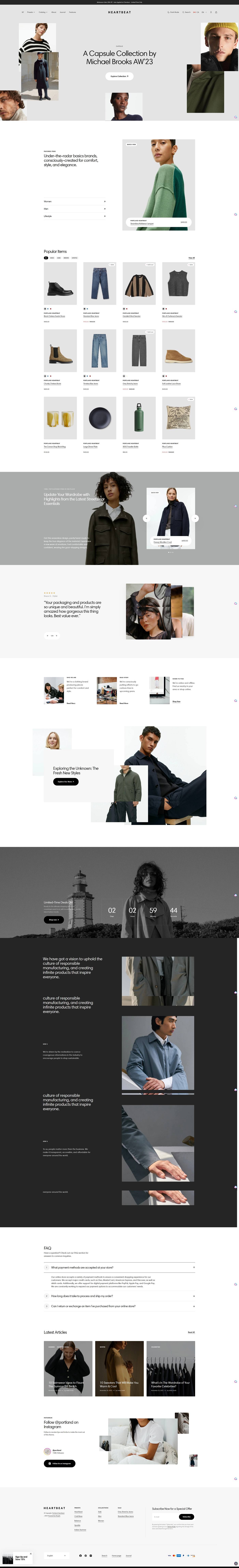eCommerce website template: Portland