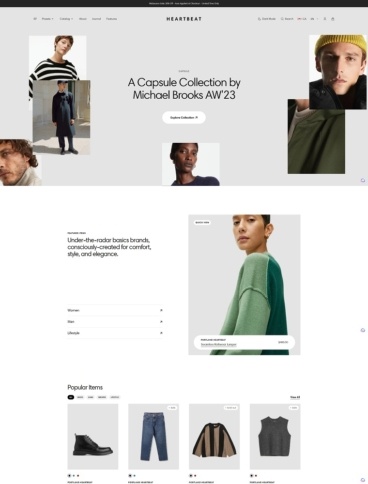 eCommerce website template: Portland