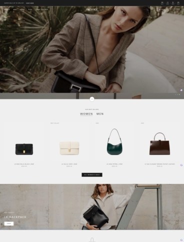 eCommerce website template: Prestige Shopify Theme