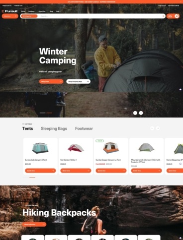 eCommerce website template: Pursuit