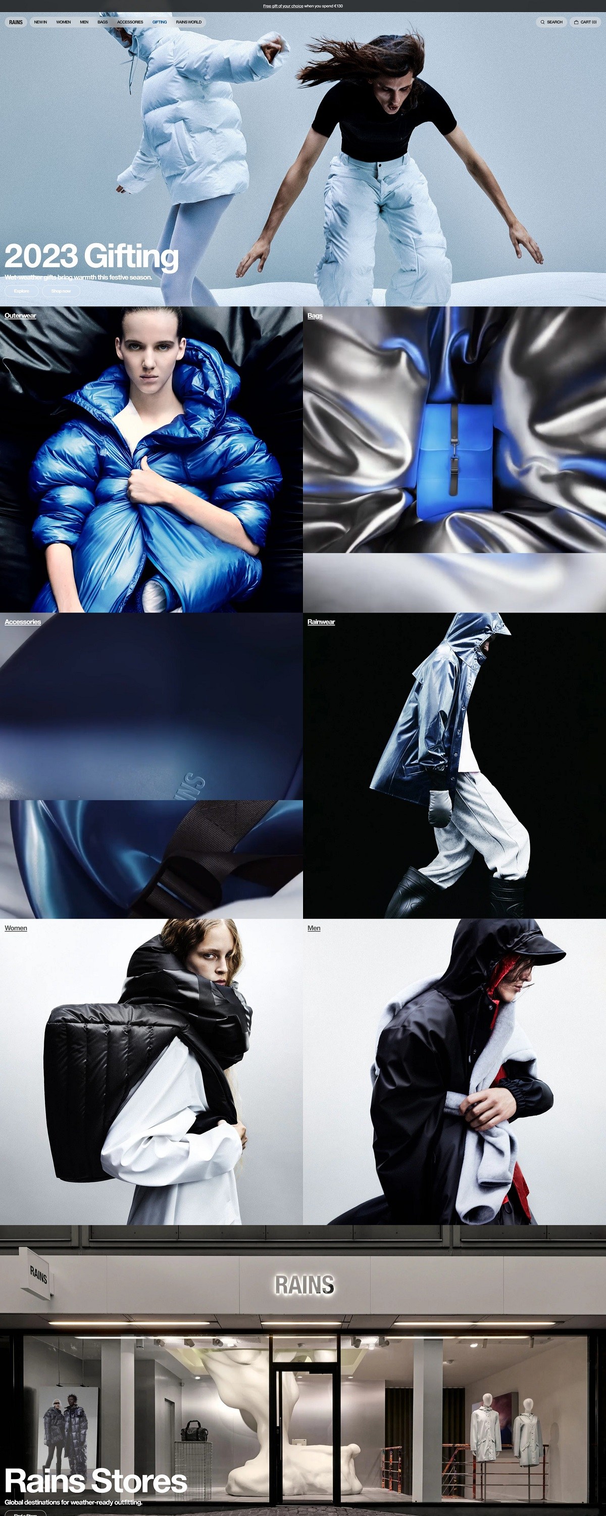 eCommerce website: Rains