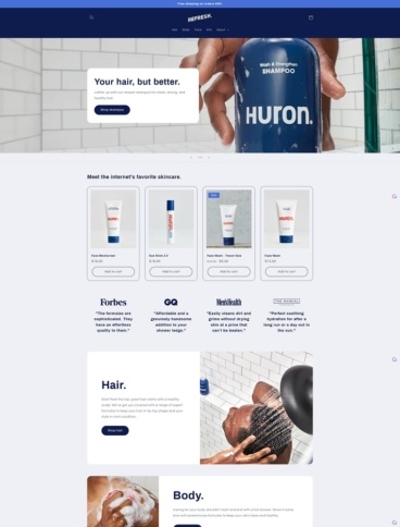 eCommerce website template: Refresh