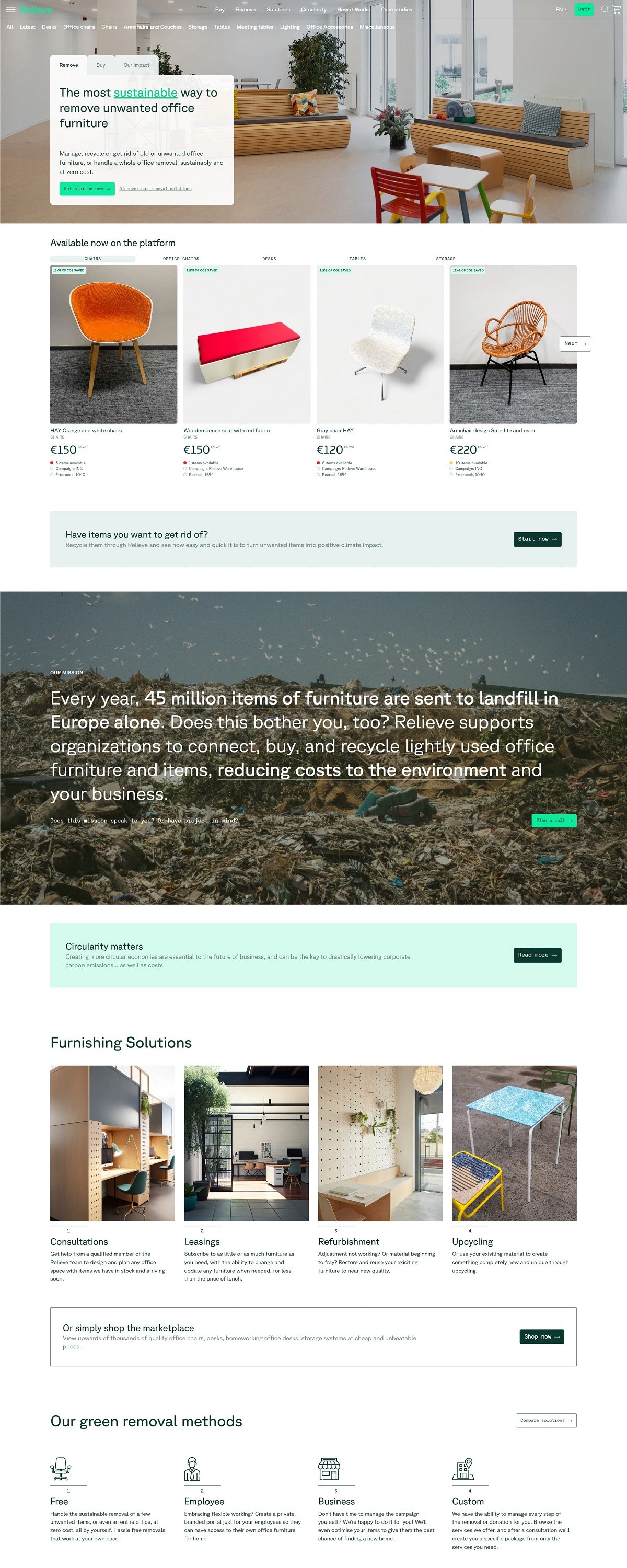 eCommerce website: Relieve Furniture