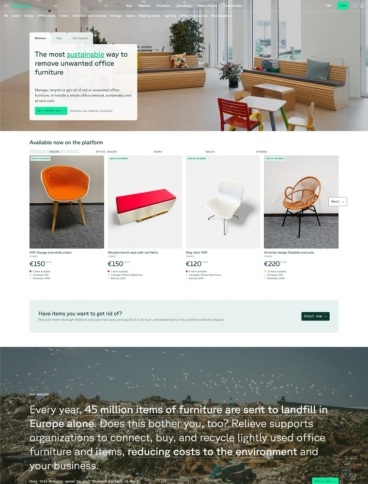 eCommerce website: Relieve Furniture