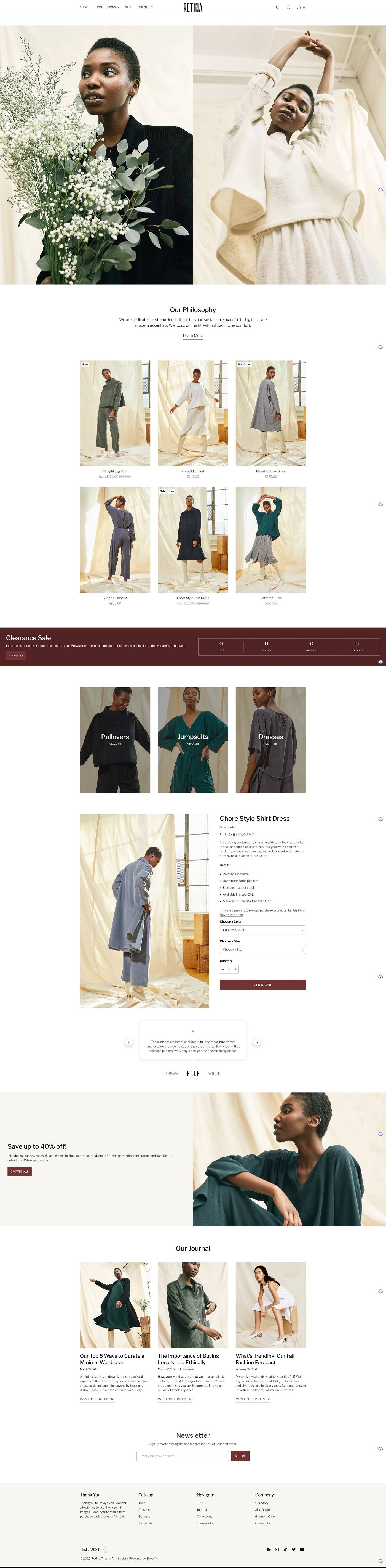 eCommerce website template: Retina