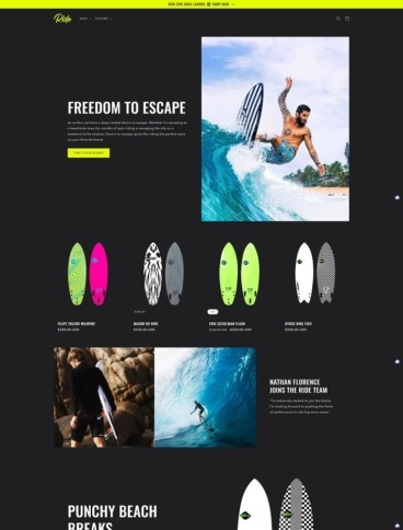 eCommerce website template: Ride