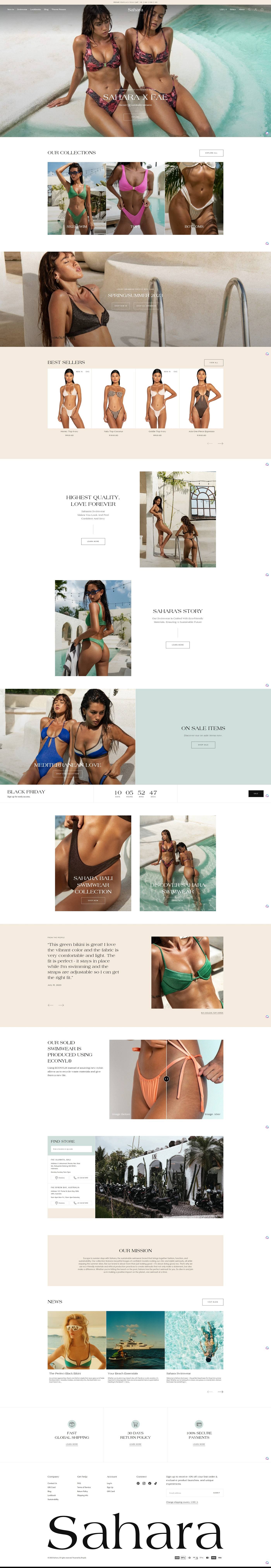 eCommerce website template: Sahara