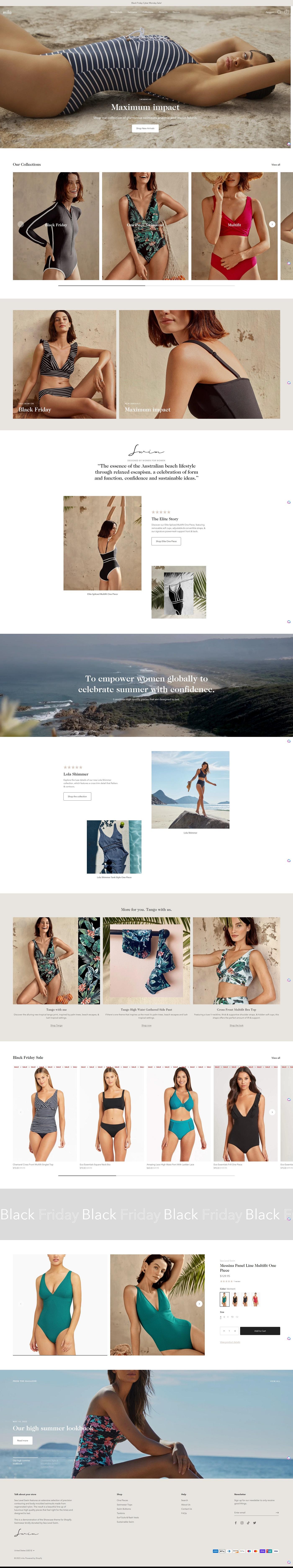 eCommerce website template: Showcase