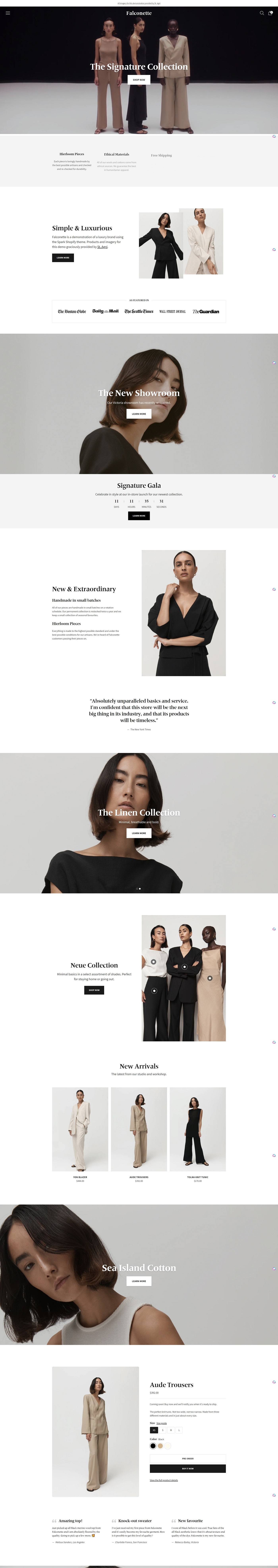 eCommerce website template: Spark