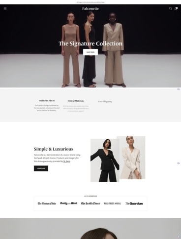 eCommerce website template: Spark