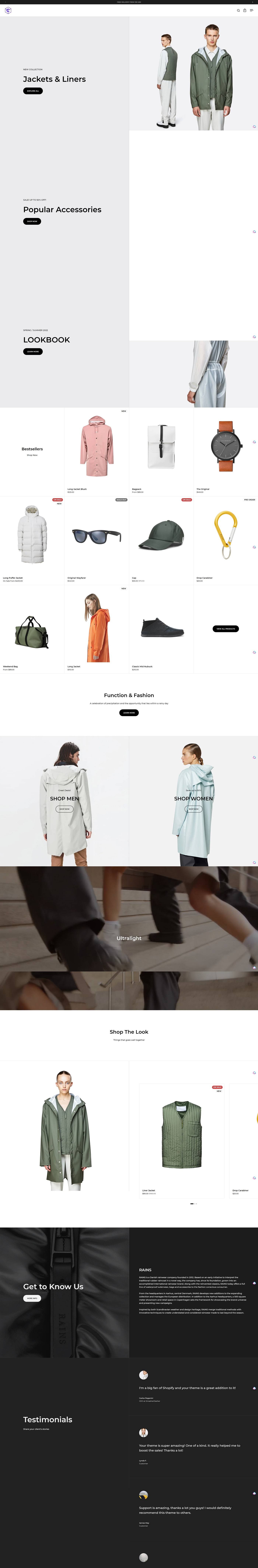 eCommerce website template: Split