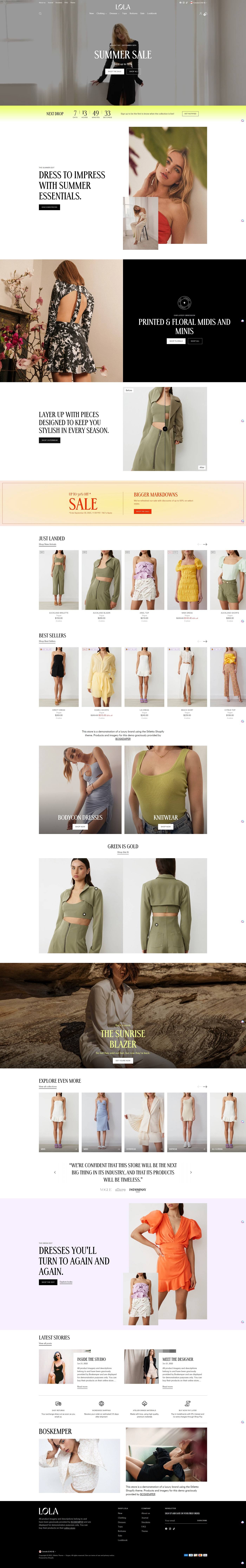 eCommerce website template: Stiletto