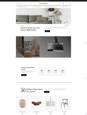 eCommerce website template: Stockholm