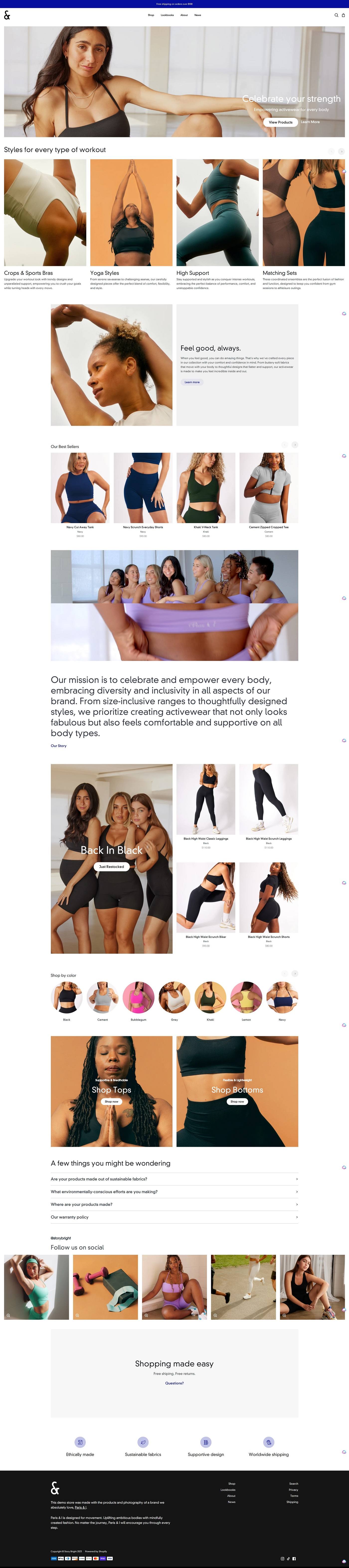 eCommerce website template: Story