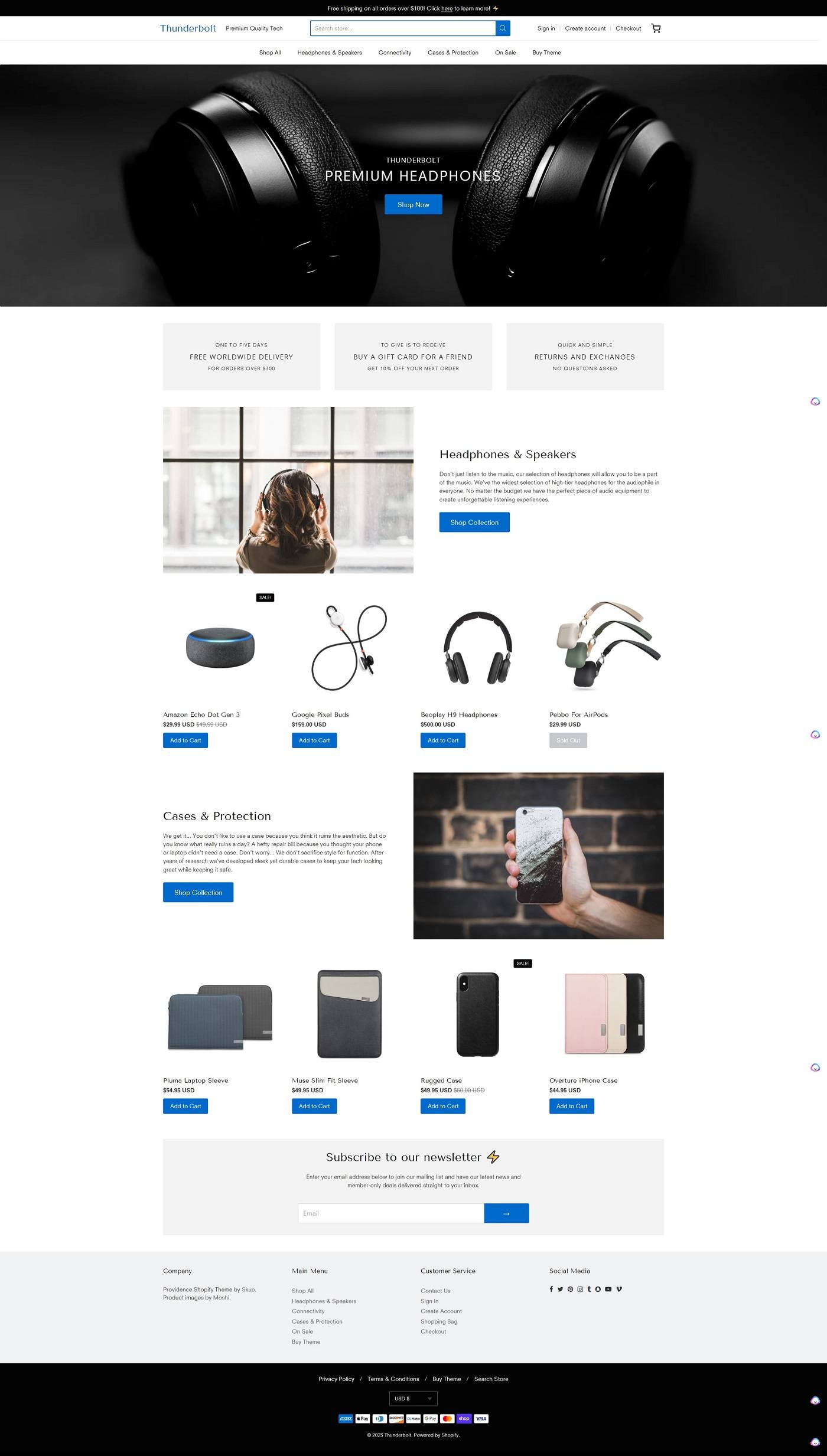 eCommerce website template: Providence