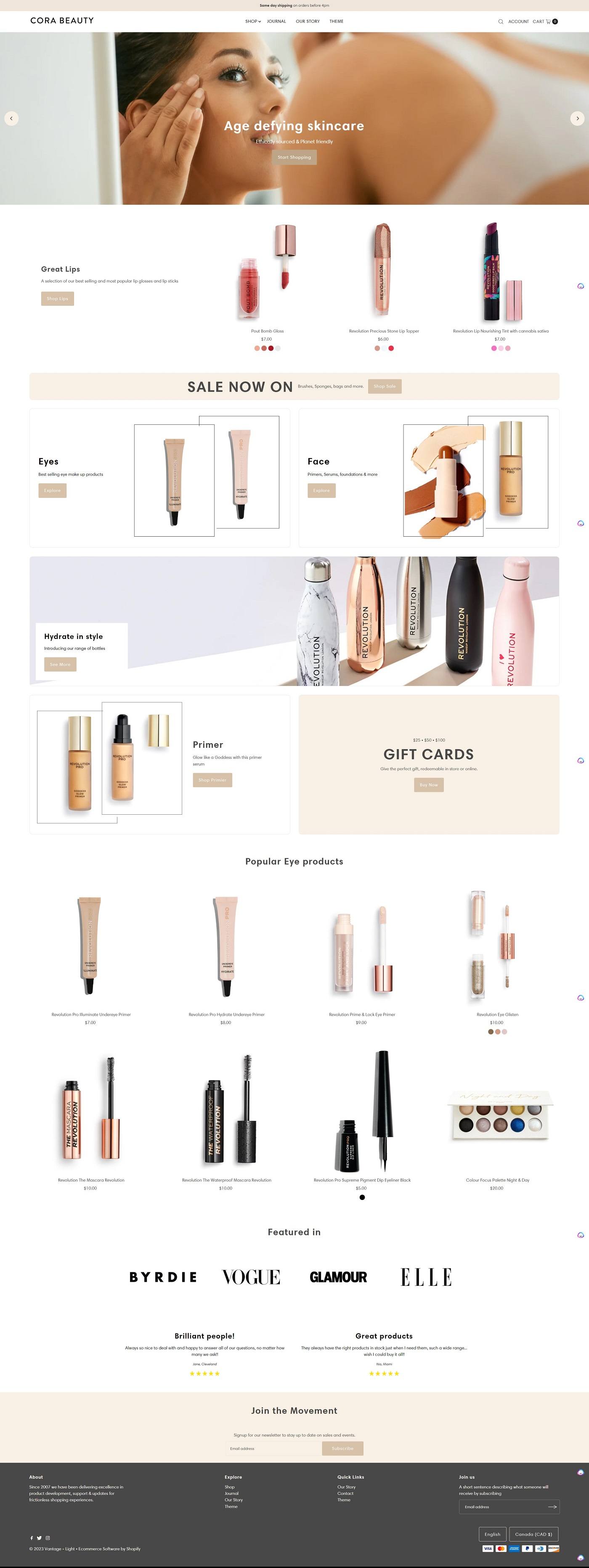 eCommerce website template: Vantage