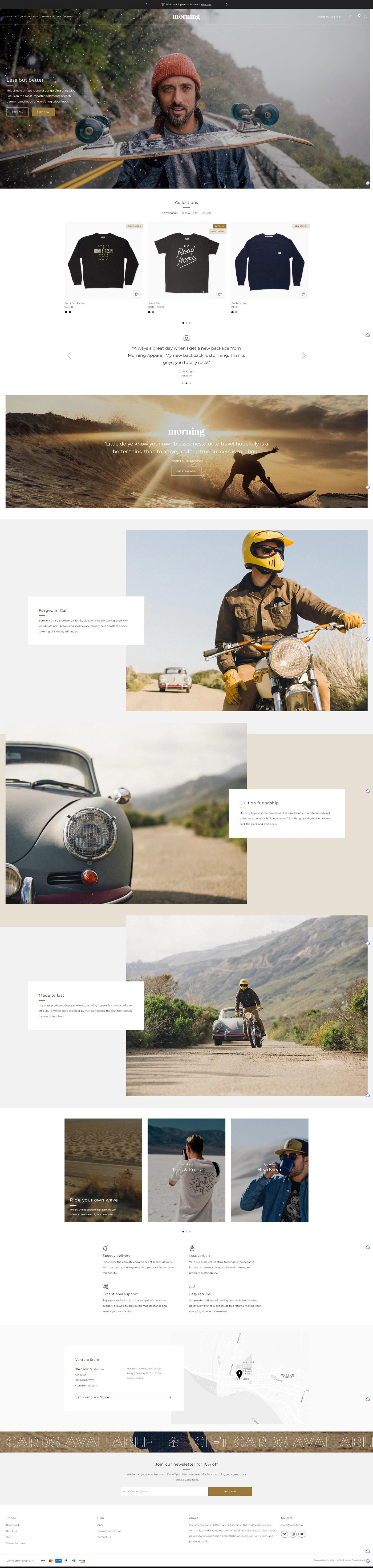 eCommerce website template: Venue