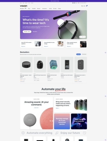 eCommerce website template: Vision