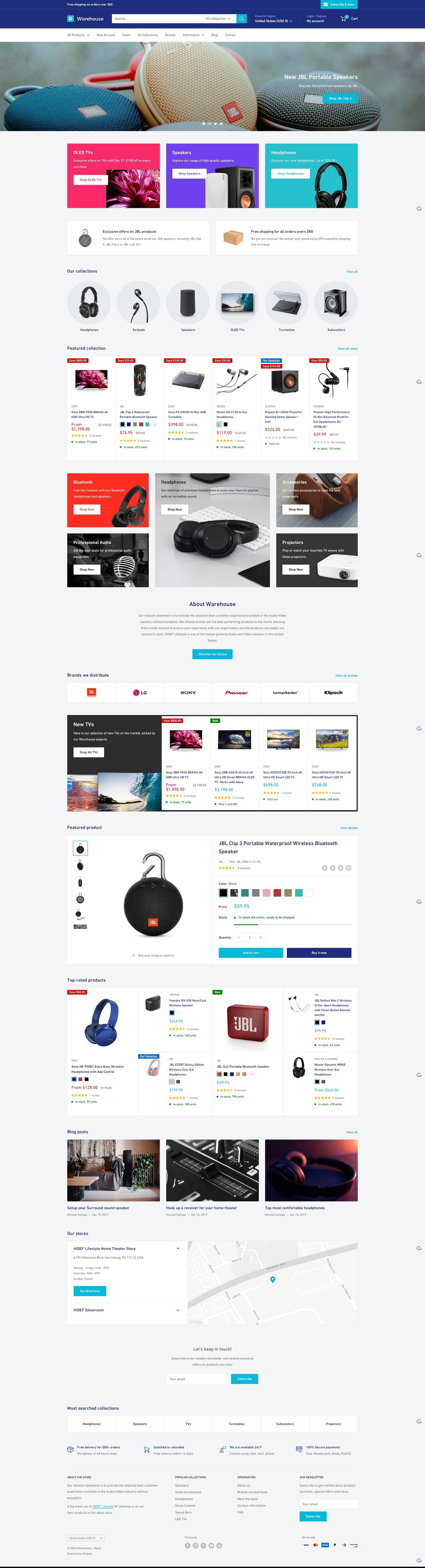 eCommerce website template: Warehouse