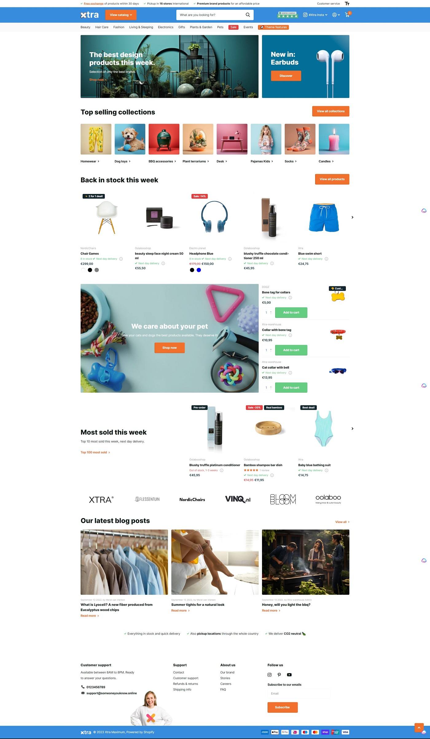 eCommerce website template: Xtra