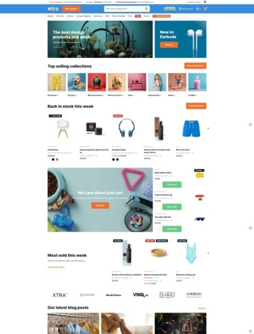 eCommerce website template: Xtra