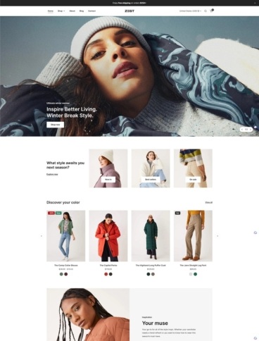 eCommerce website template: Zest