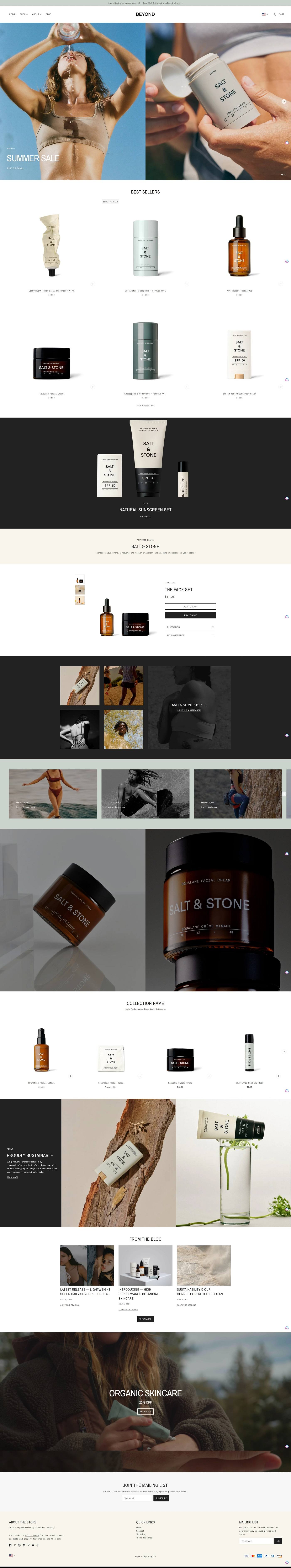 eCommerce website template: Beyond