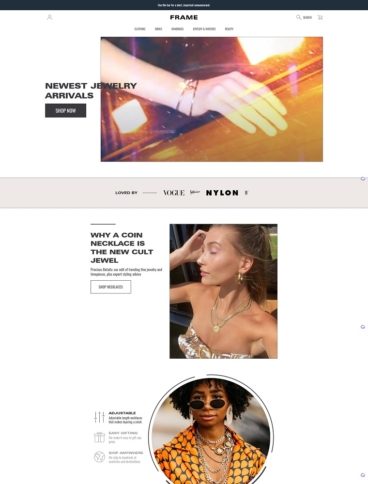 eCommerce website template: Frame