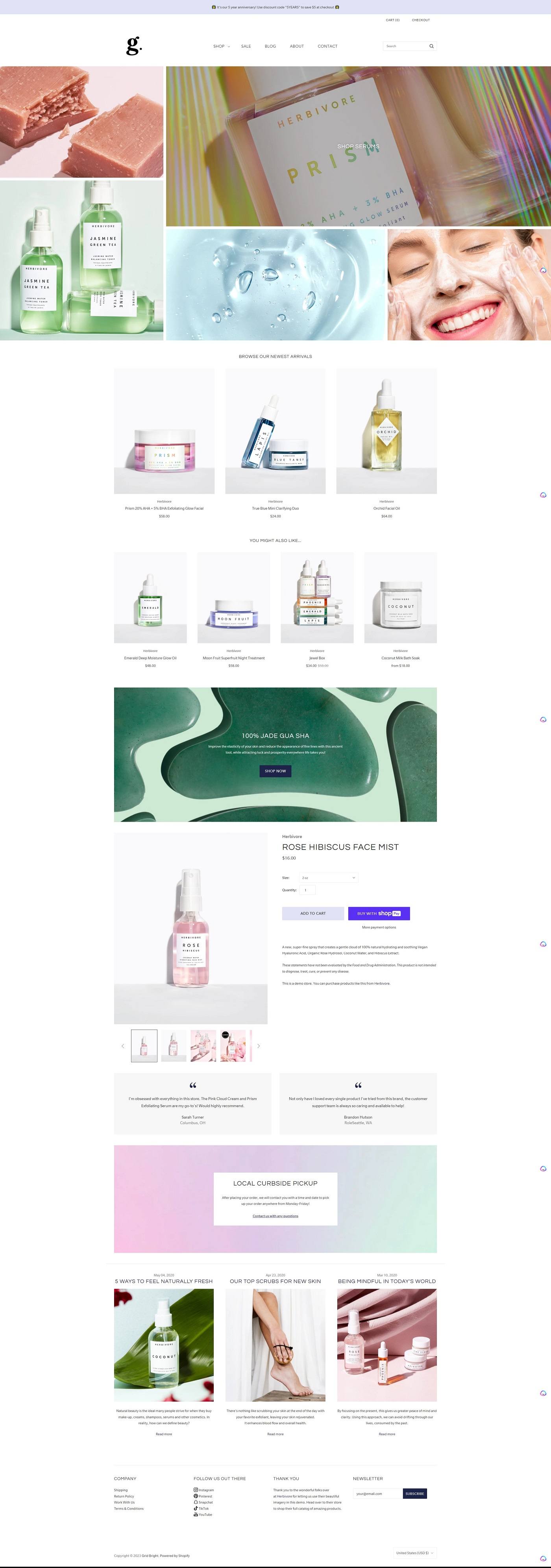 eCommerce website template: Grid