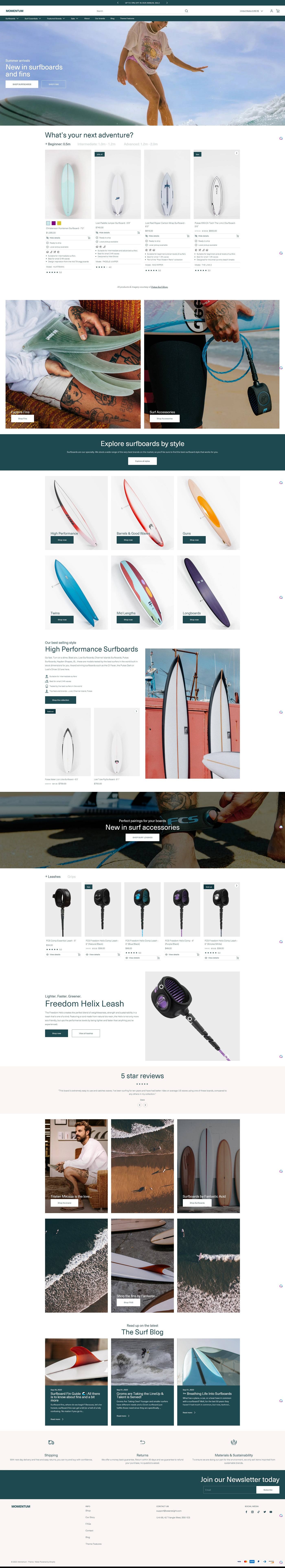 eCommerce website template: Momentum