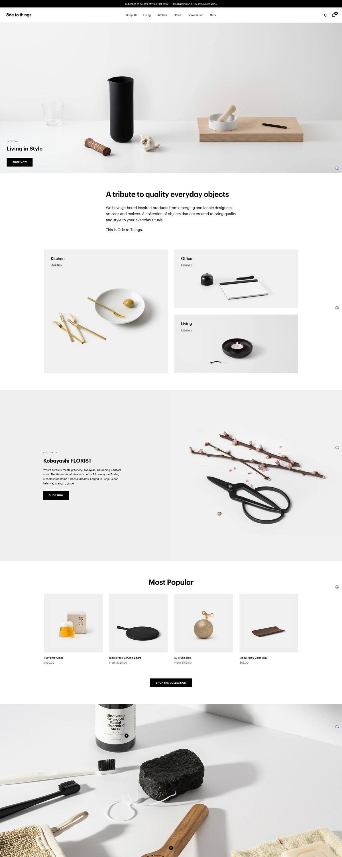 eCommerce website: Ode to Things