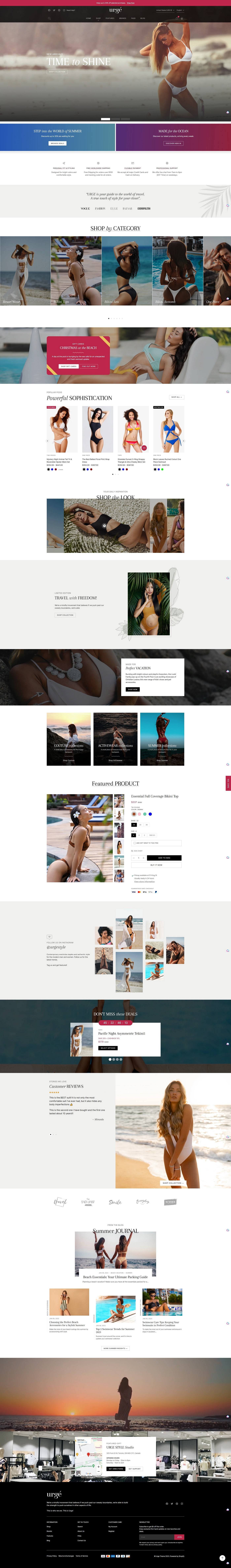 eCommerce website template: Urge