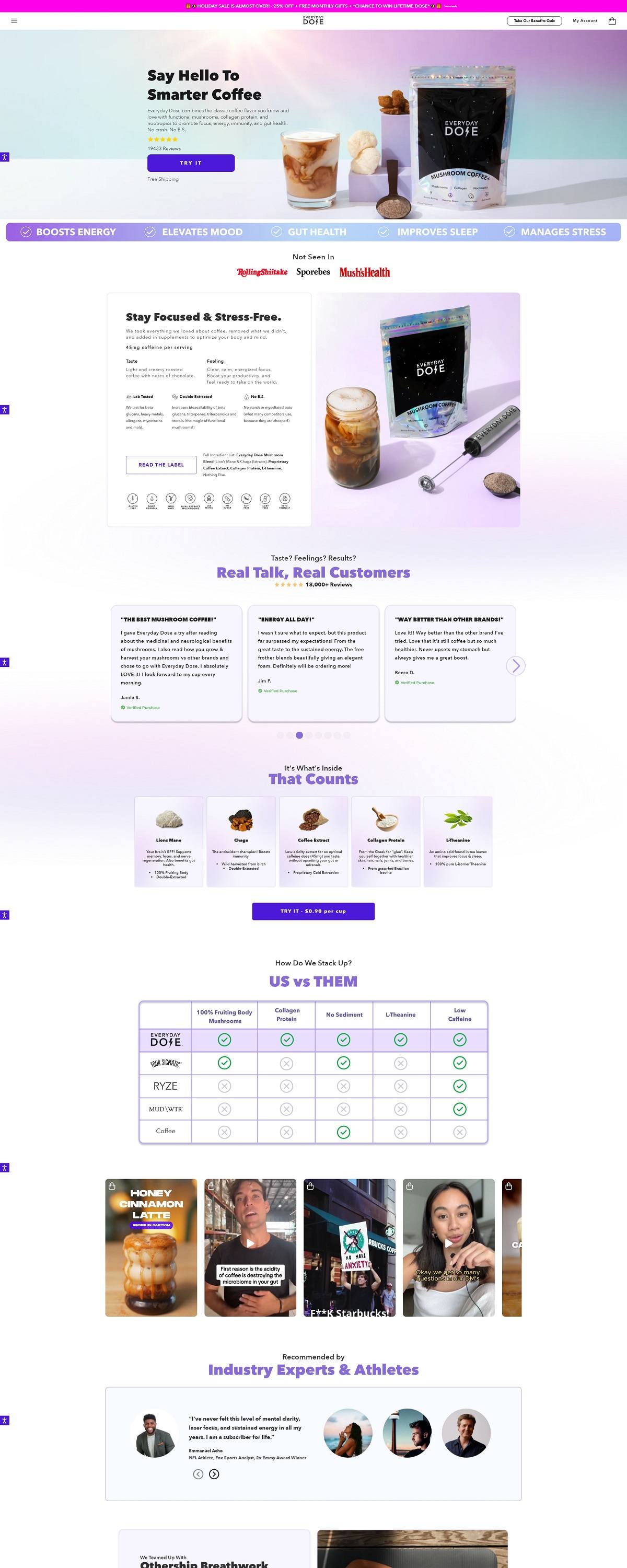 eCommerce website: Everyday Dose