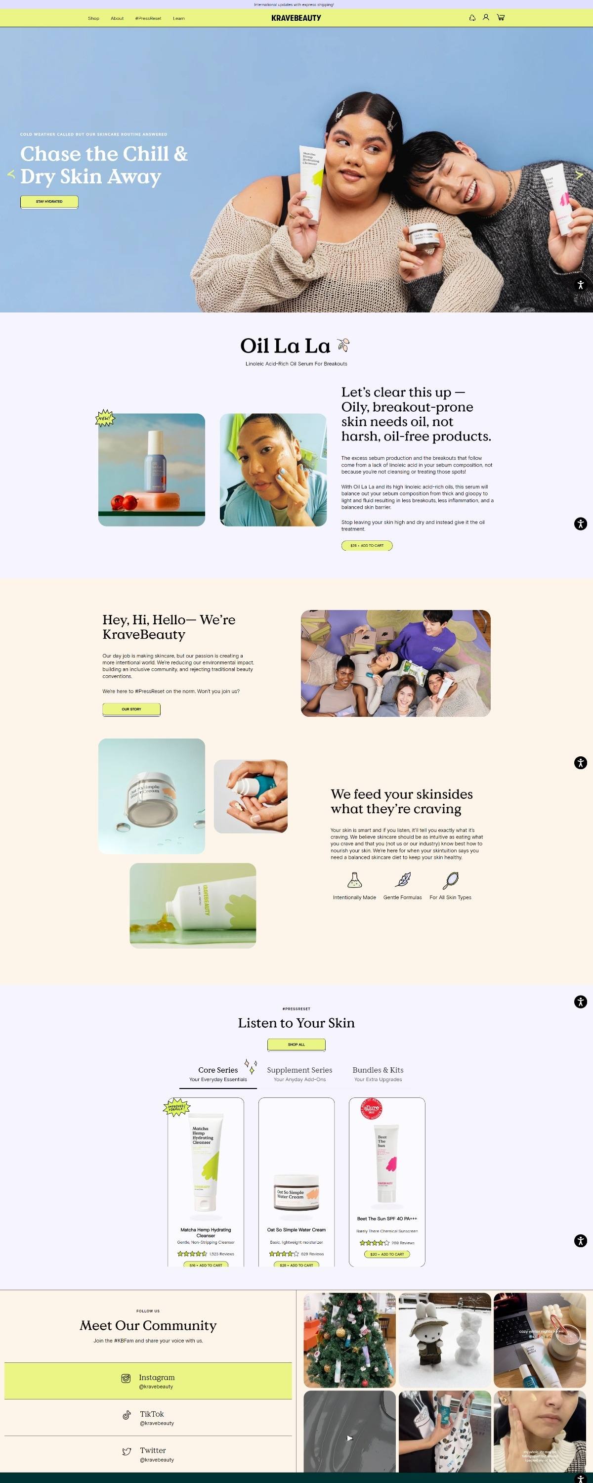 eCommerce website: KraveBeauty