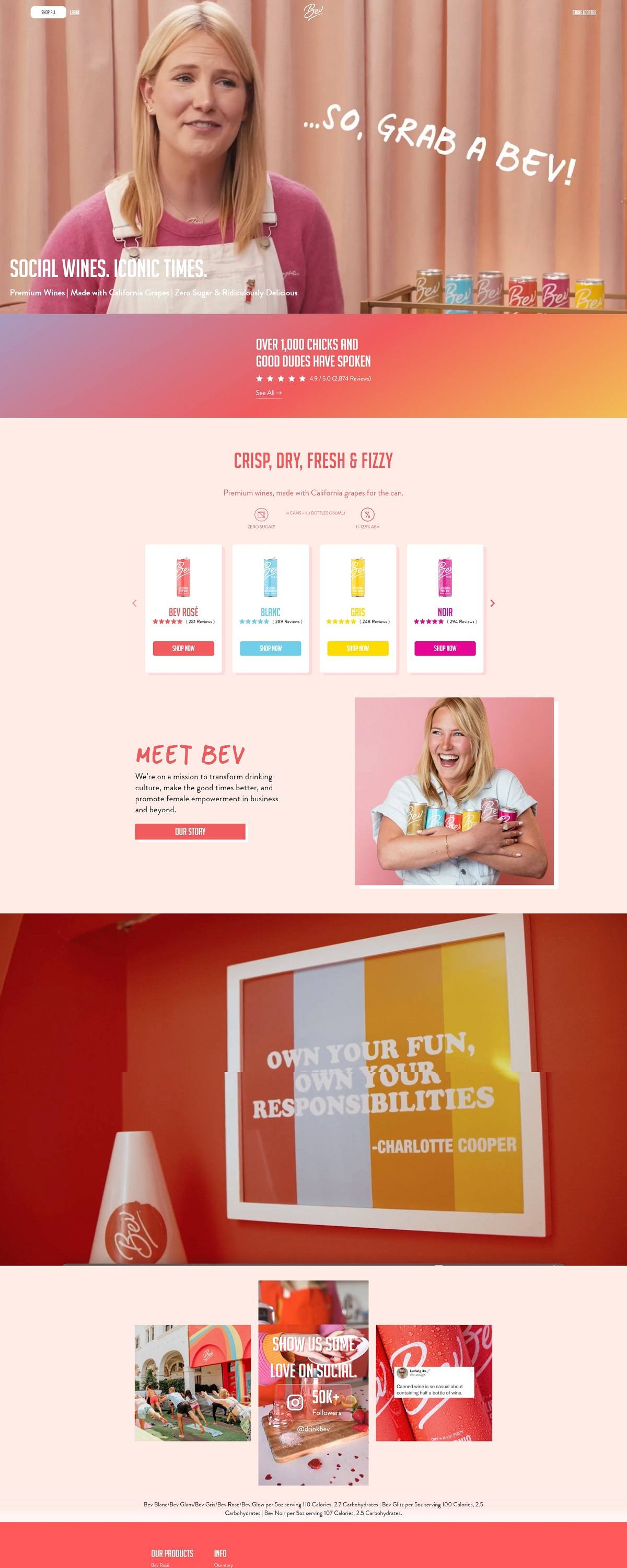 eCommerce website: Bev