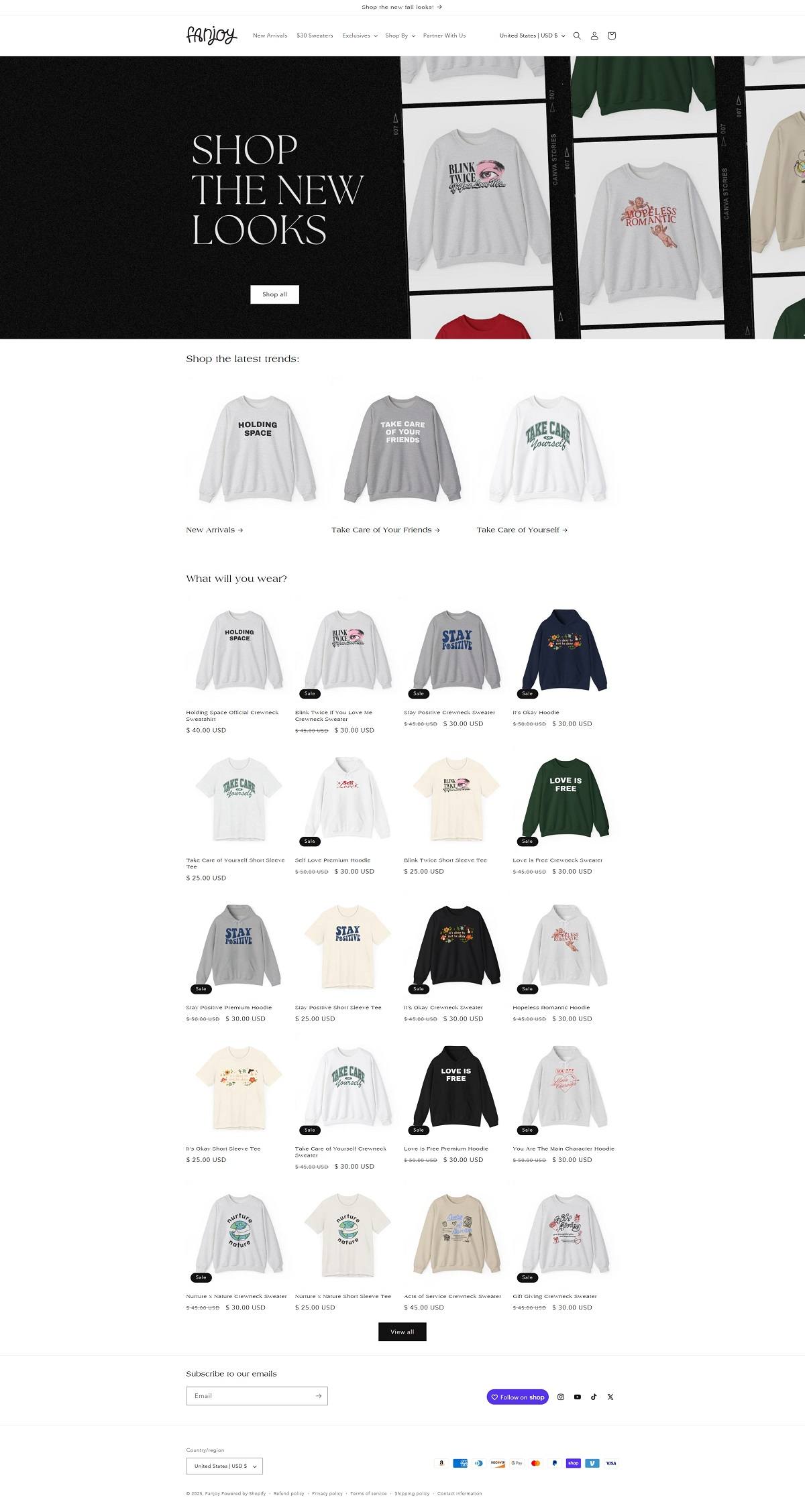 eCommerce website: Fanjoy