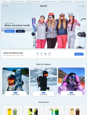 eCommerce website template: Igloo