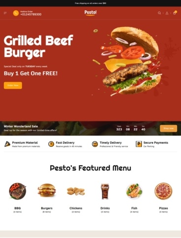 eCommerce website template: Pesto
