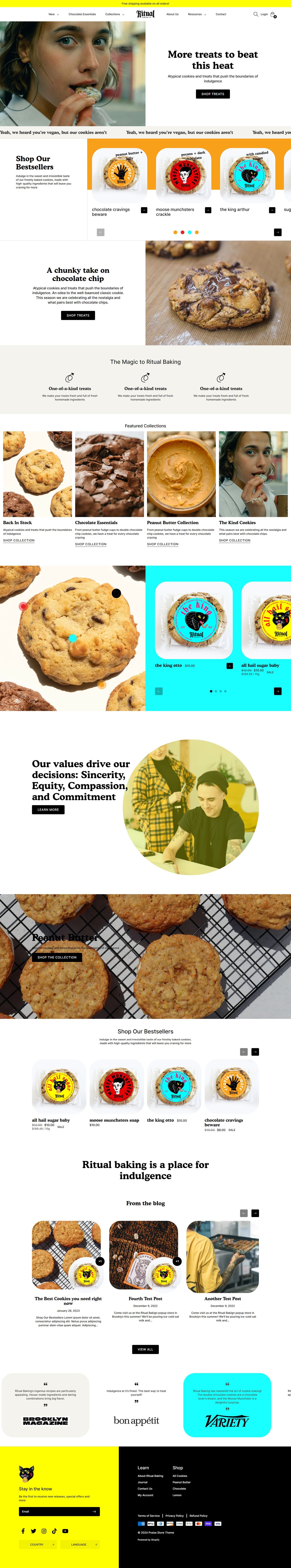eCommerce website template: Praise Shopify Template