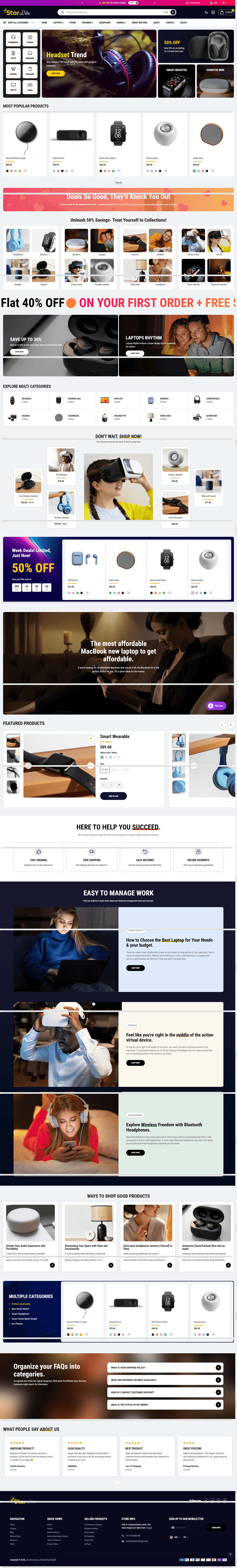 eCommerce website template: Starlite