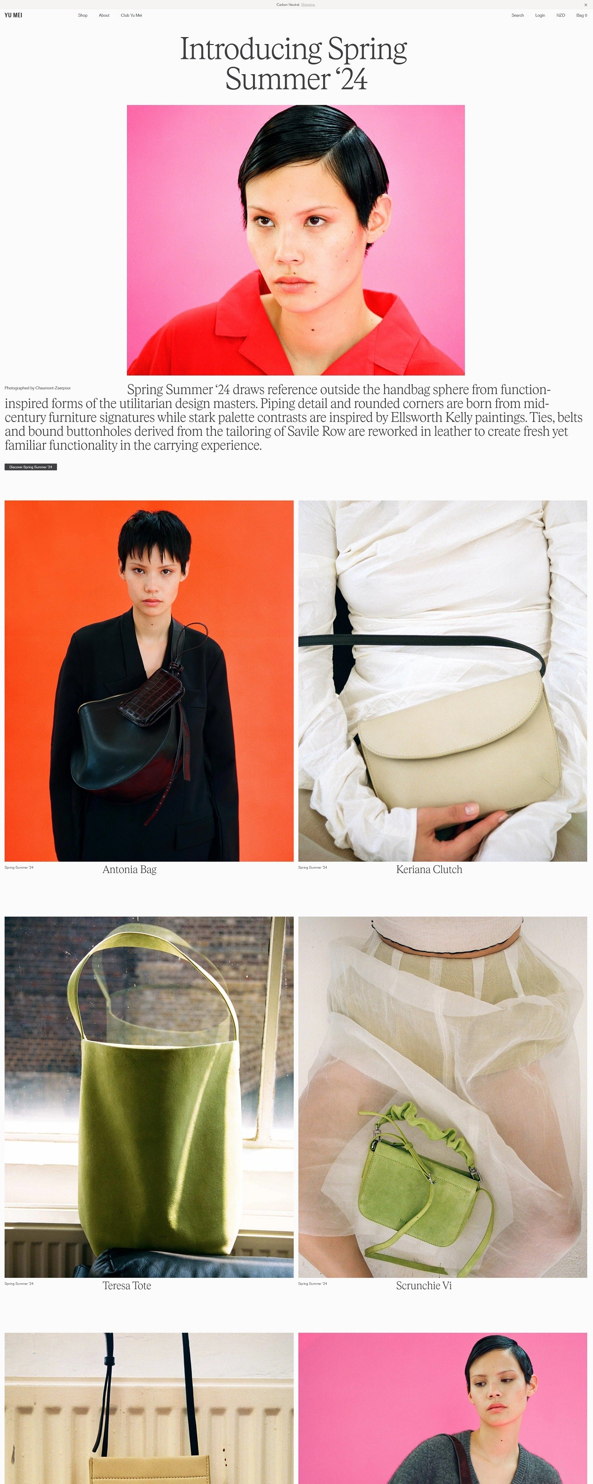 eCommerce website: Yu Mei