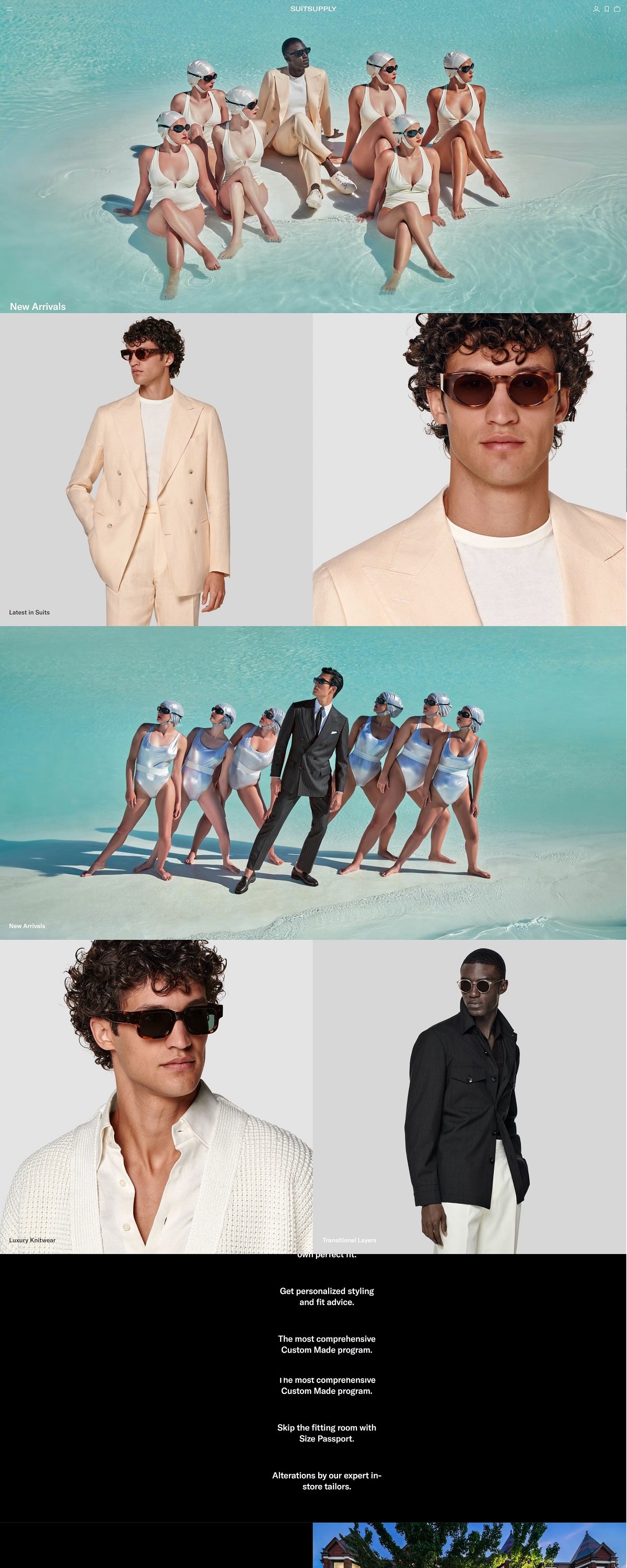 eCommerce website: Suitsupply