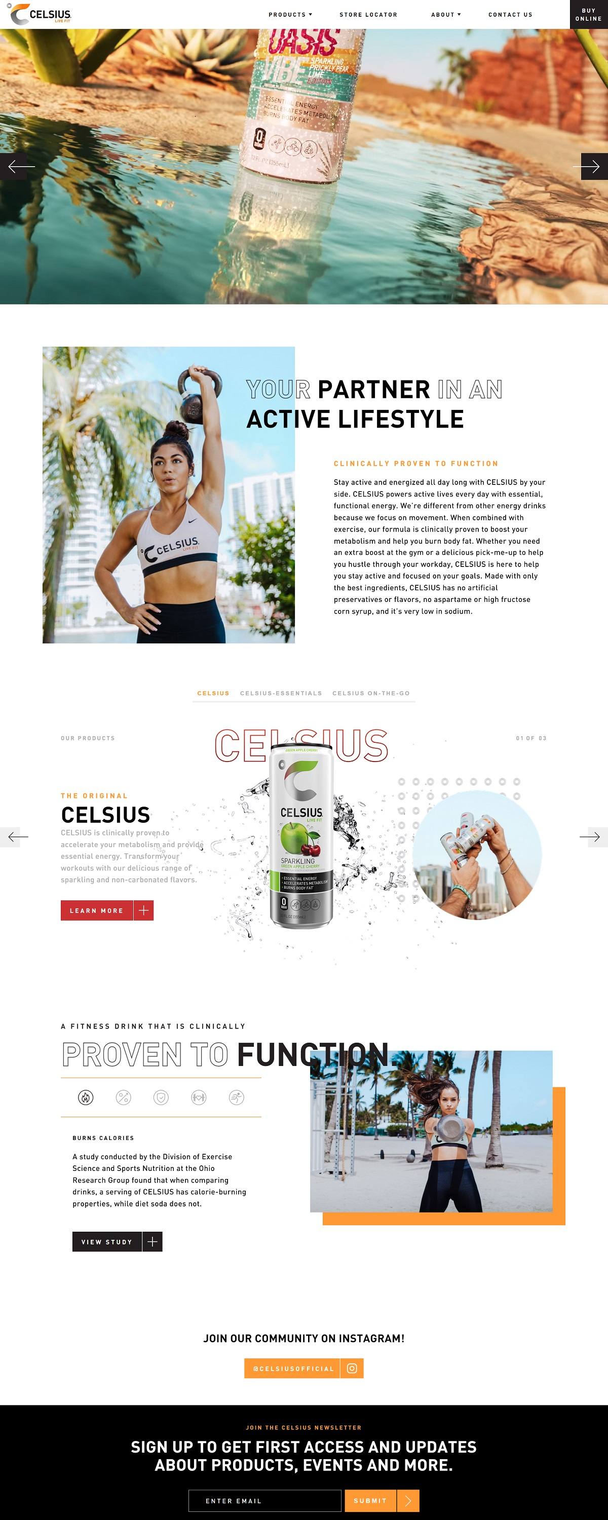 eCommerce website: CELSIUS
