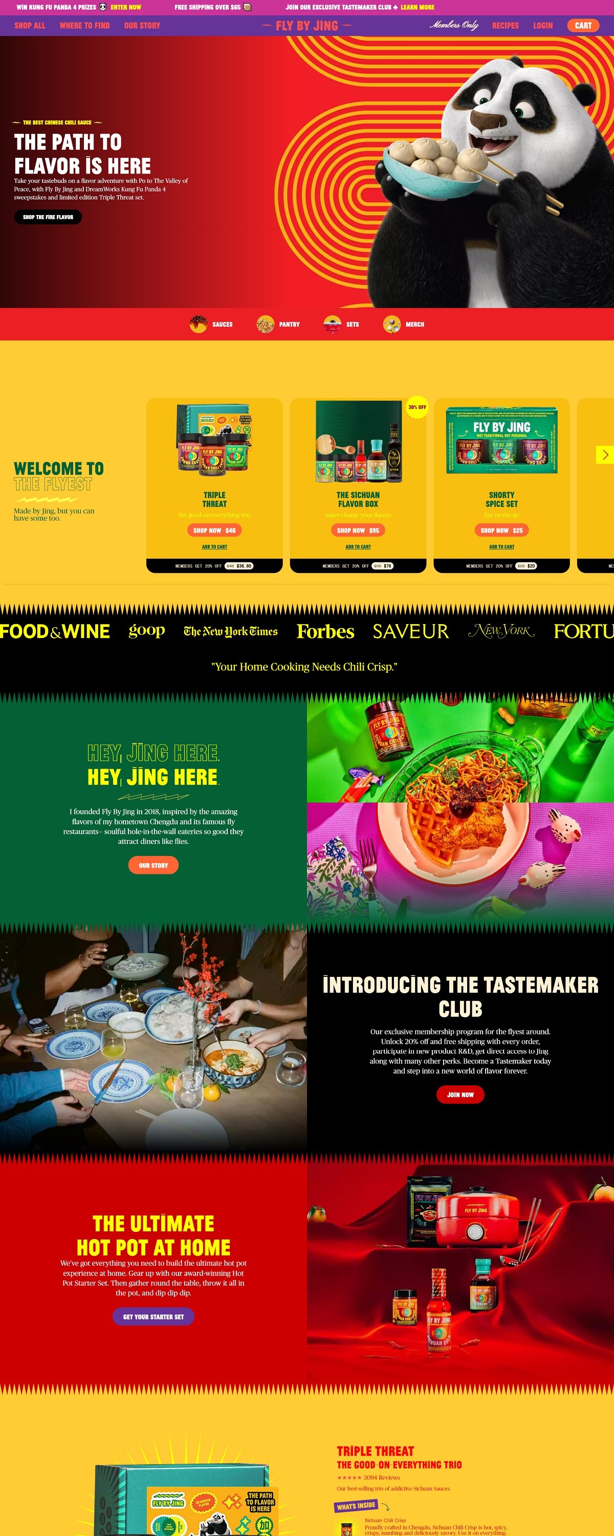eCommerce website: Fly By Jing