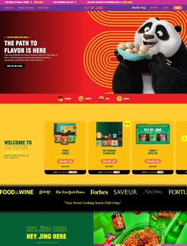 eCommerce website: Fly By Jing