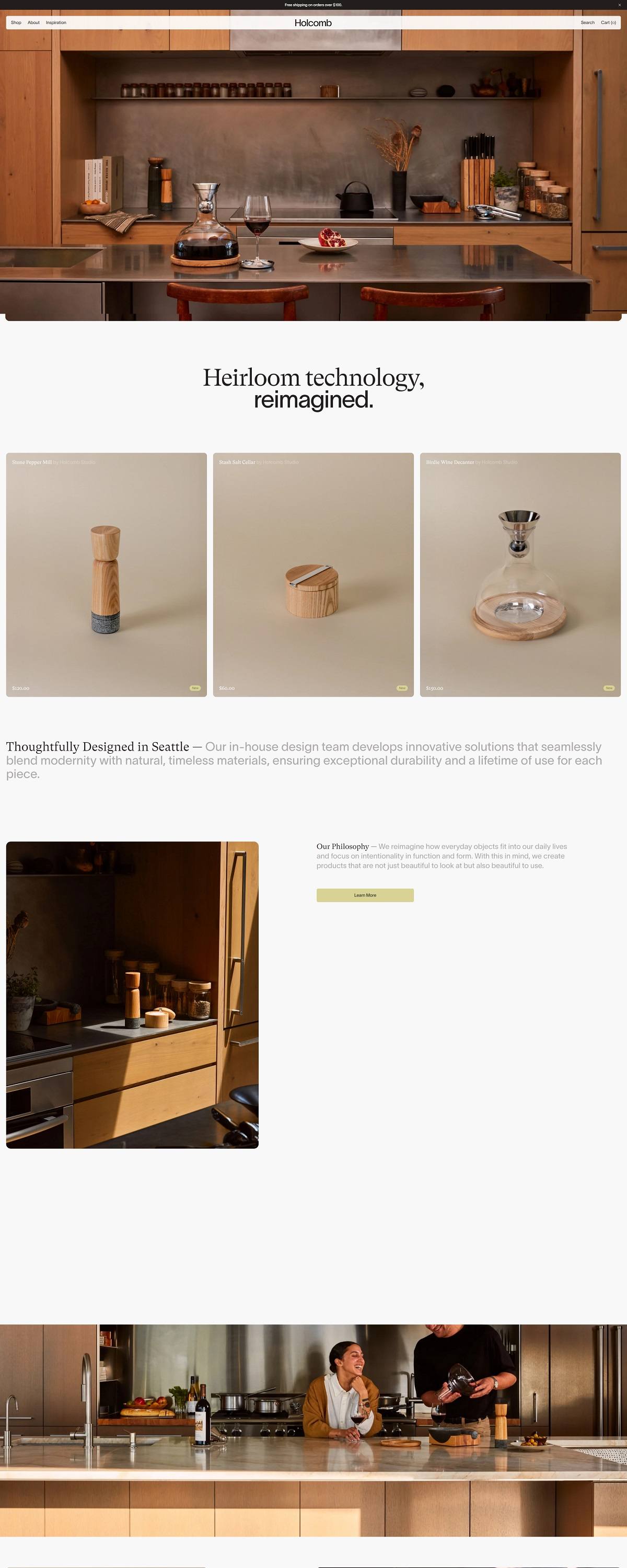 eCommerce website: Holcomb Studio
