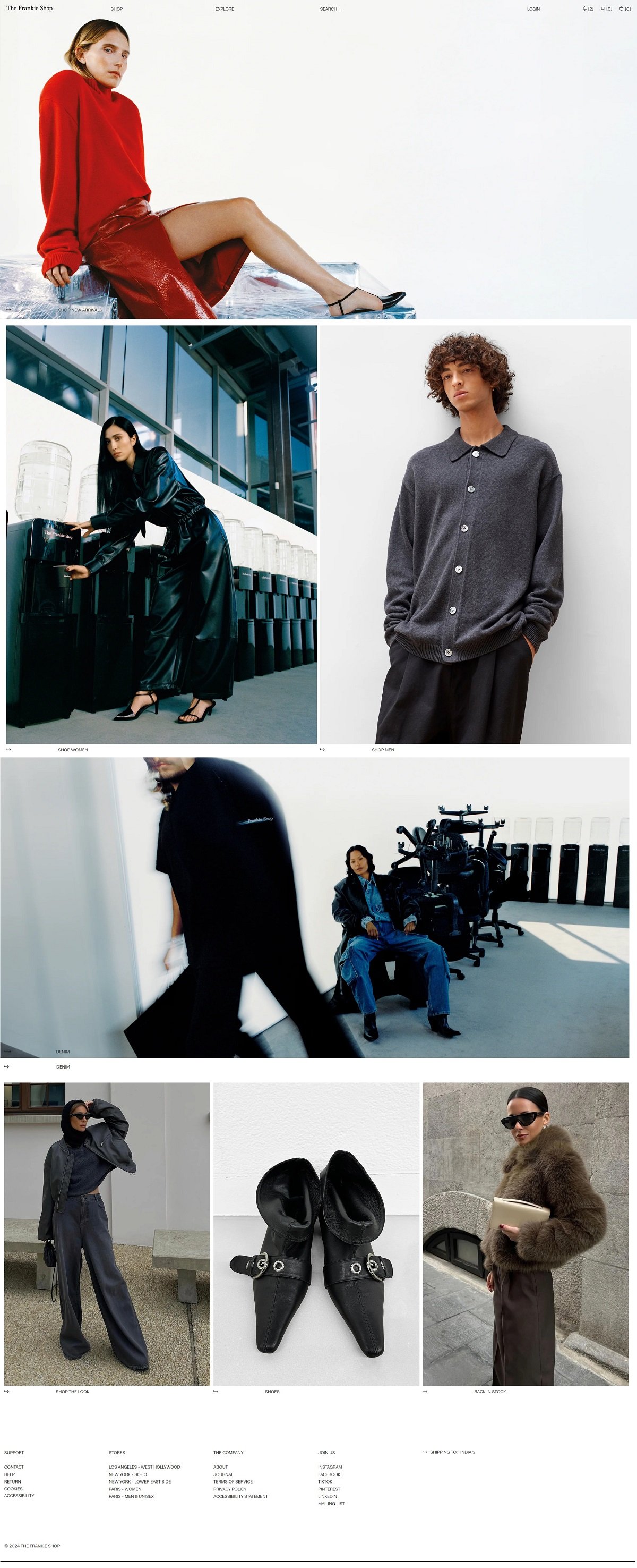 eCommerce website: The Frankie Shop