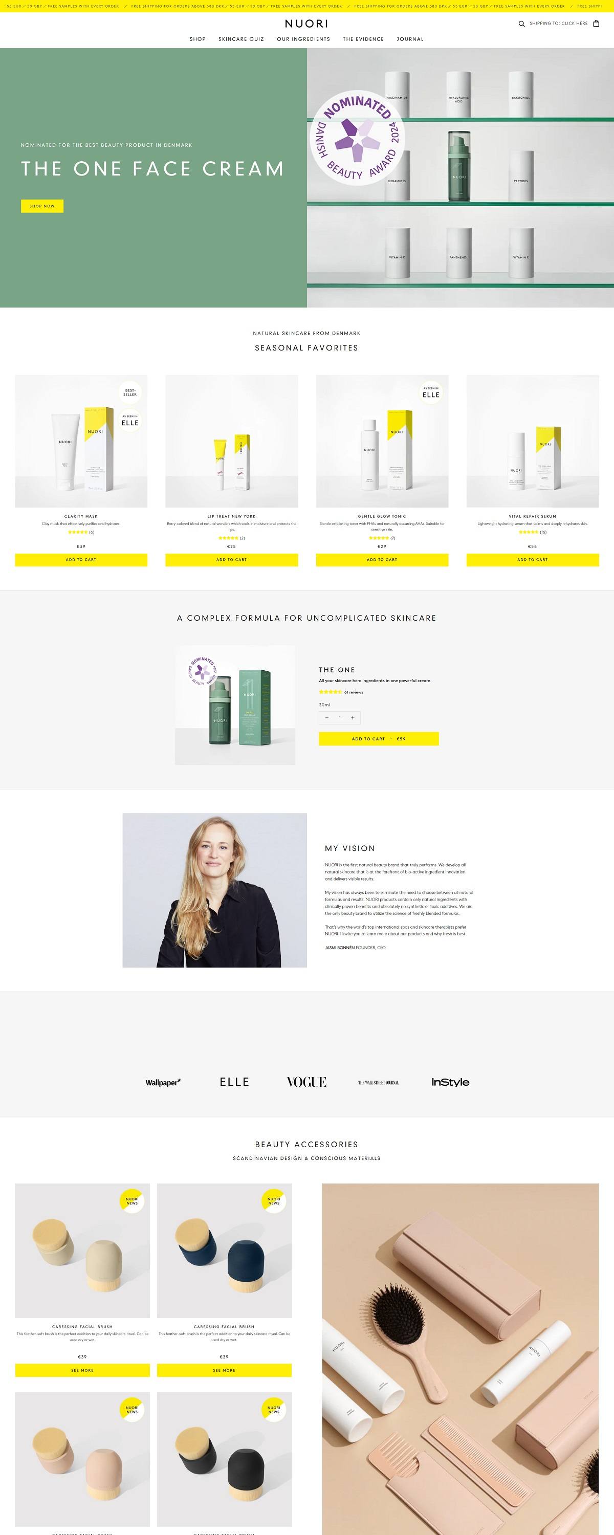 eCommerce website: NUORI