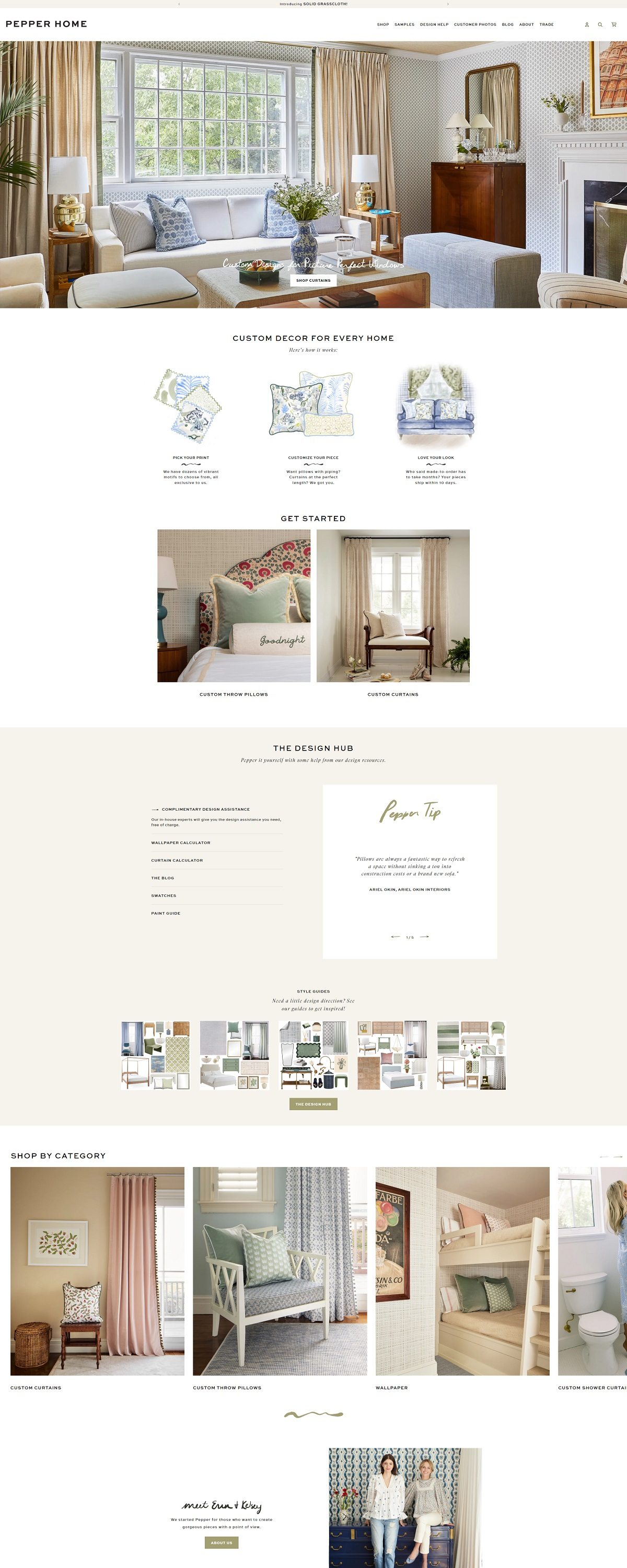 eCommerce website: Pepper Home