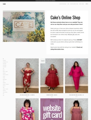 eCommerce website: Cake